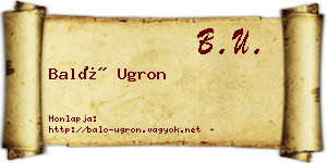 Baló Ugron névjegykártya